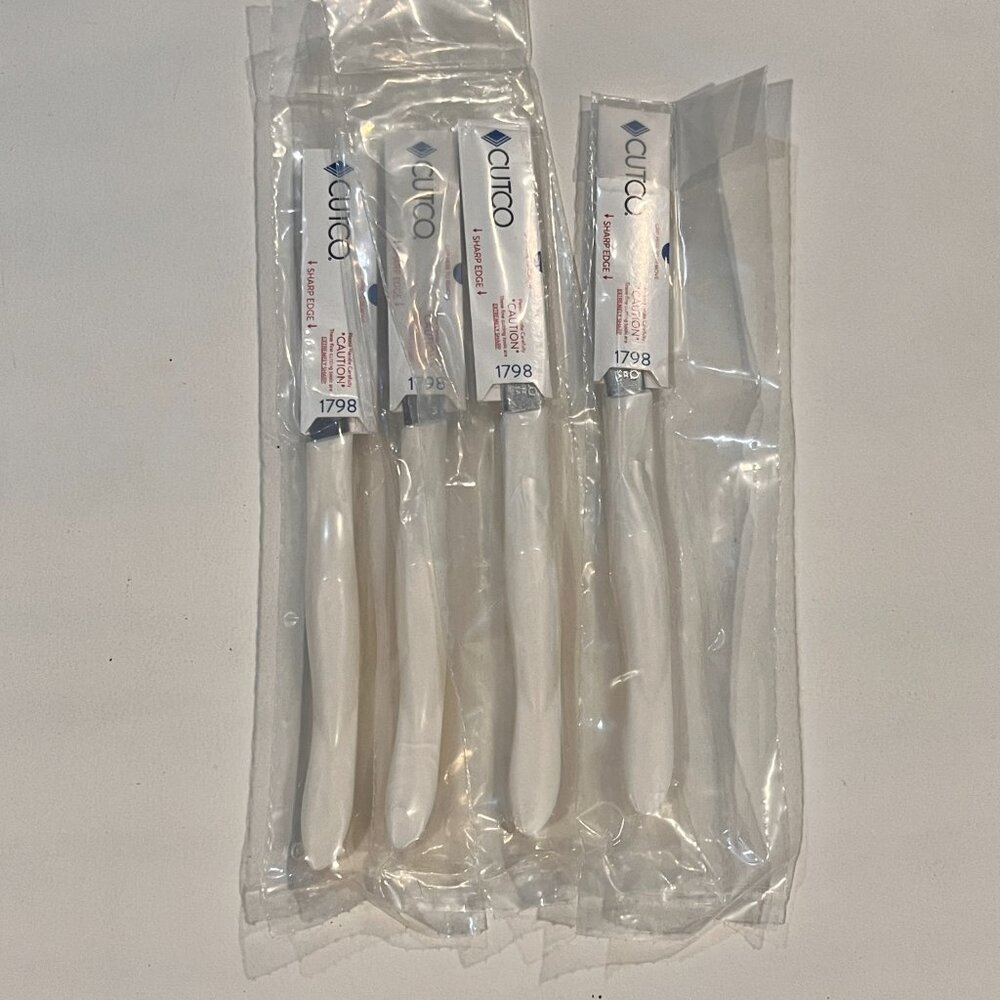 4x New Cutco #1798 White Mini Trimmer/Serrated Paring/Utility Sample Knives